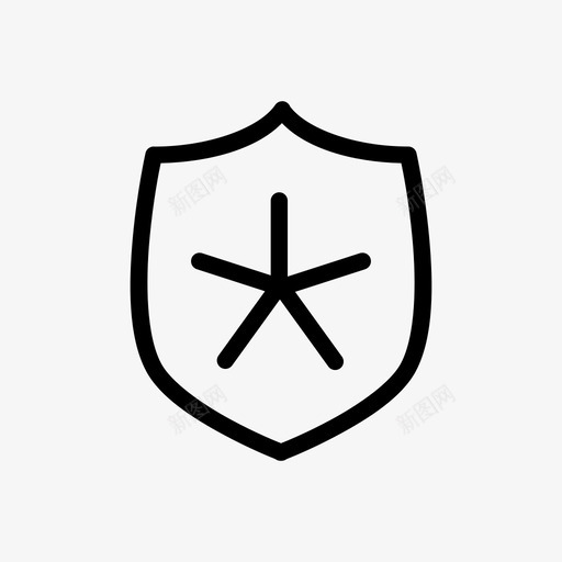护盾防御防护图标svg_新图网 https://ixintu.com 安全 安全防护盾 护盾 星 防御 防护