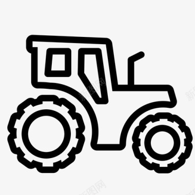 拖拉机农业设备村庄图标图标