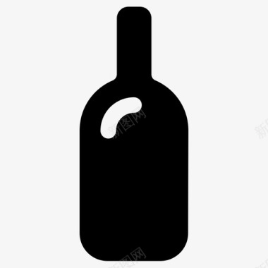 瓶子闪亮白酒图标图标