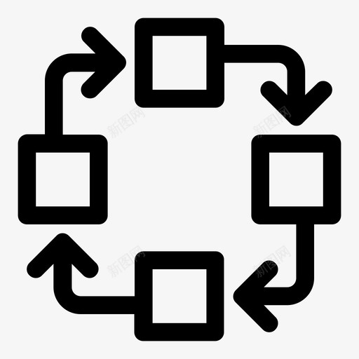 循环过程运动图标svg_新图网 https://ixintu.com 图表 块 循环 指令 时钟 流程图 电路 算法 过程 运动