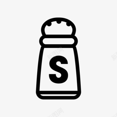 盐瓶薄厨房用具图标图标