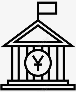 银行日元贸易中心图标图标