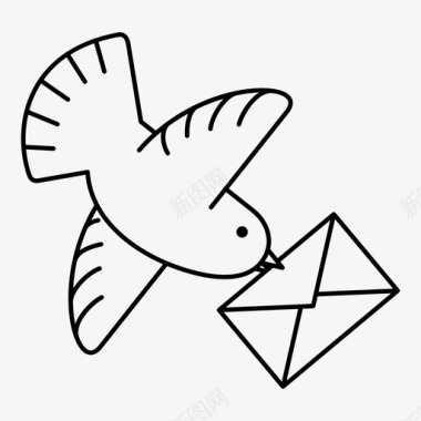 信鸽信使邮递图标图标