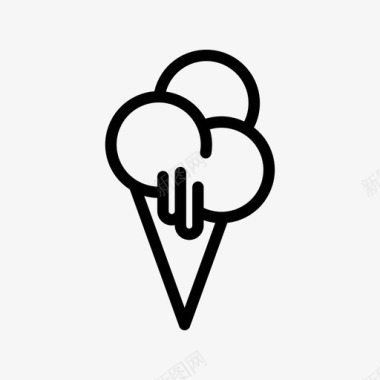 冰淇淋筒威化饼糖果图标图标