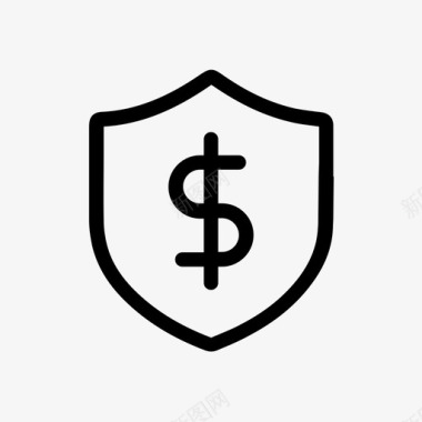 安全货币符号盾牌图标图标