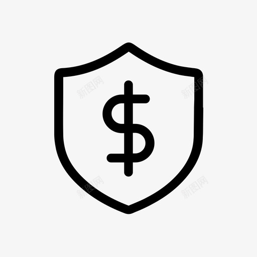 安全货币符号盾牌图标svg_新图网 https://ixintu.com 保护 利润 安全 安全货币 盾牌 符号 线路要素 金融