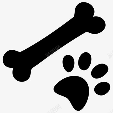狗骨头猫爪子图标图标