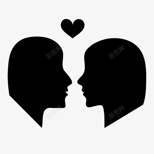 爱情情侣心图标svg_新图网 https://ixintu.com 吻 婚姻 心 情侣 爱情 男孩和女孩