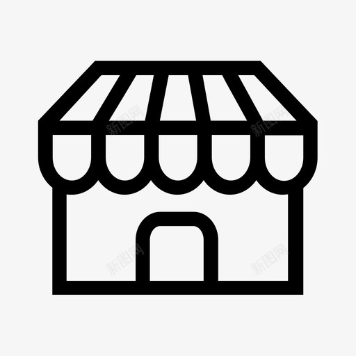 市场店面购物图标svg_新图网 https://ixintu.com 便利店 冰箱 出售 市场 店面 房屋 购物 销售 陈列