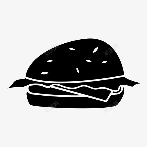 汉堡餐厅食物图标svg_新图网 https://ixintu.com 三明治 快餐 汉堡 食物 餐厅