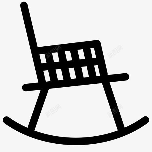 摇椅扶手椅舒适图标svg_新图网 https://ixintu.com 娱乐 家具 扶手椅 摇椅 放松 舒适