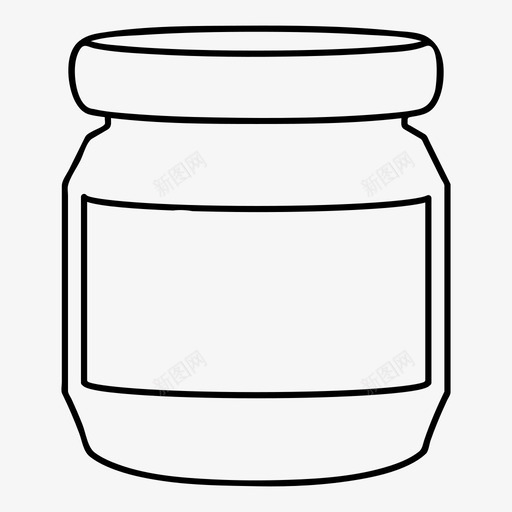 空罐食品杂货果酱图标svg_新图网 https://ixintu.com 保存 保存罐 果冻 果冻罐 果酱 浆糊 涂抹 空罐 螺旋盖罐 食品杂货