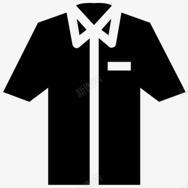 纽扣短袖短袖衬衫图标图标