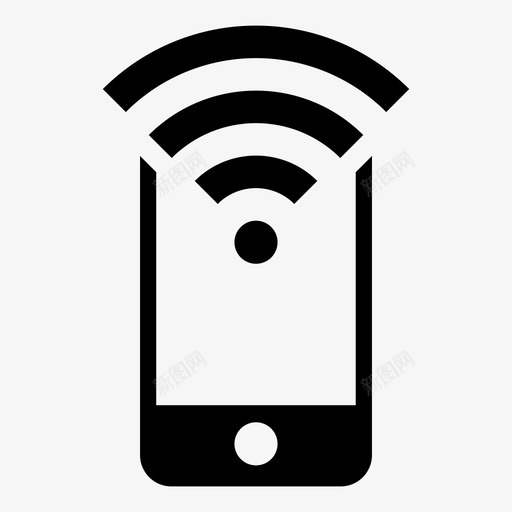 wifi信号智能手机图标svg_新图网 https://ixintu.com wifi 信号 无线 智能手机