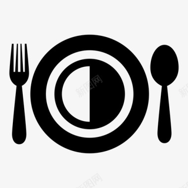 盘子设置餐厅午餐图标图标