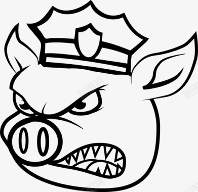 警察警察局长警察猪图标图标