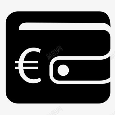 钱包欧元货币金融图标图标