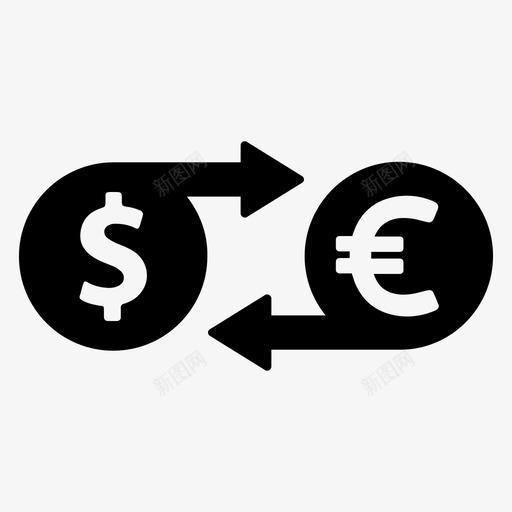 货币兑换交易互换图标svg_新图网 https://ixintu.com 互换 交易 外币 欧元 汇率 美元 货币兑换 金融