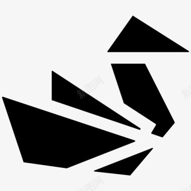 折纸天鹅纸鸭折纸纸鸭图标图标