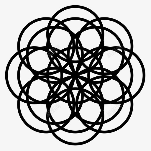 图案圆形花朵图标svg_新图网 https://ixintu.com 图案 圆形 对称 花朵