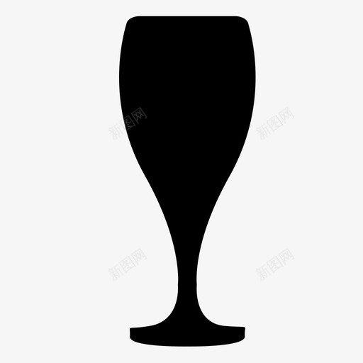 酒杯小口高脚杯图标svg_新图网 https://ixintu.com 上等 优雅 宴会 小口 酒杯 酒类 饮料 高脚杯