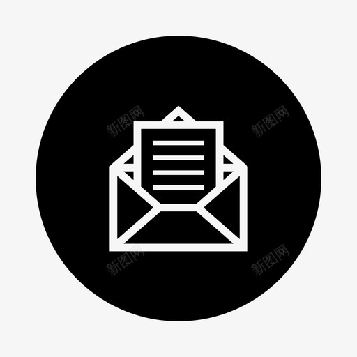 打开邮件小型办公用品图标svg_新图网 https://ixintu.com 小型办公用品 打开邮件
