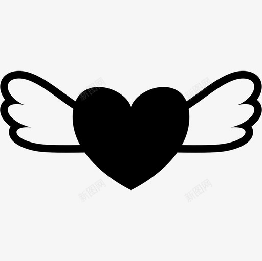 心脏有翅膀形状心跳图标svg_新图网 https://ixintu.com 形状 心脏有翅膀 心跳