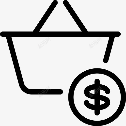 购物篮市场杂货店图标svg_新图网 https://ixintu.com 出口 市场 杂货店 电子商务 硬币 美元 货币 购物篮 购物线路图标