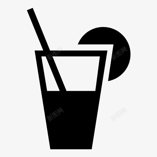 果汁饮料享受图标svg_新图网 https://ixintu.com 享受 吸管 啜饮 放松 果汁 柠檬汁 饮料