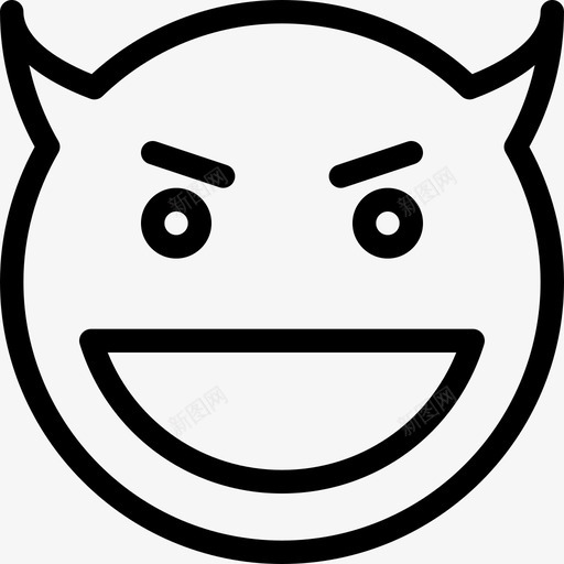 恶魔魔鬼恐怖图标svg_新图网 https://ixintu.com 怪物 恐怖 恶魔 撒旦 表情符号线图标 路西法 魔鬼