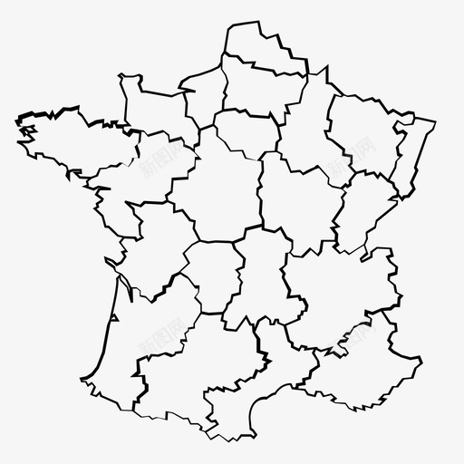 法国地区地图图标svg_新图网 https://ixintu.com 分部 国家 地区 地图 法国 法国地图 法语 美丽 语言 隶属关系