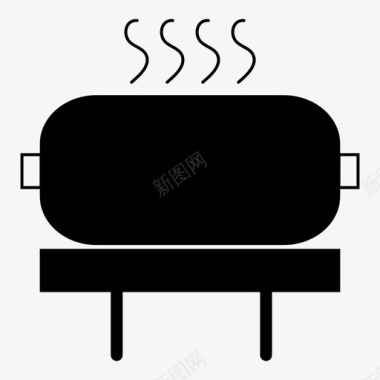烧烤夏季烟熏图标图标