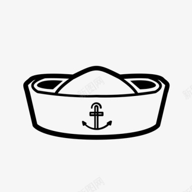 水手帽锚船图标图标