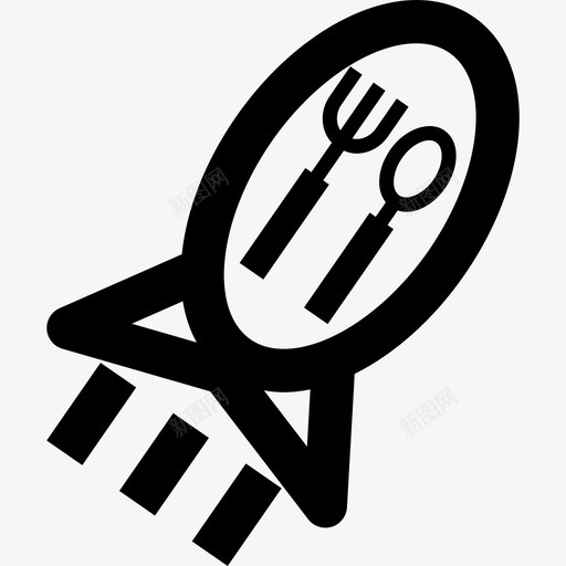 带勺子和叉子的餐厅火箭食物图标svg_新图网 https://ixintu.com 带勺子和叉子的餐厅火箭 食物