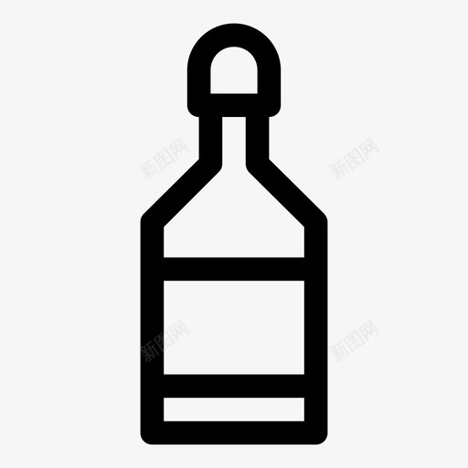 香槟酒精瓶子图标svg_新图网 https://ixintu.com 玻璃杯 玻璃瓶 瓶子 简单的卷曲图标 软木塞 酒精 饮料 香槟