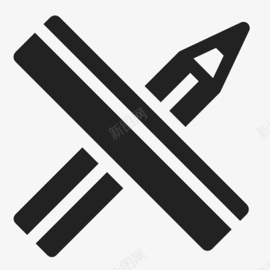 铅笔尺子服务图标图标
