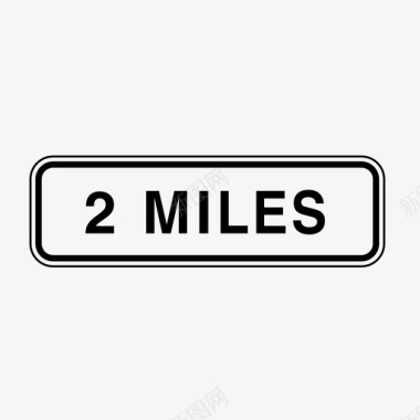 2英里美国交通标志图标图标