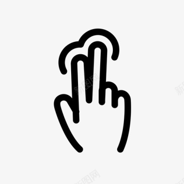 两个手指轻触触摸屏触摸手势图标图标