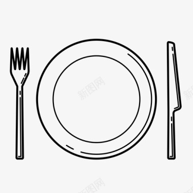盘子晚餐叉子图标图标