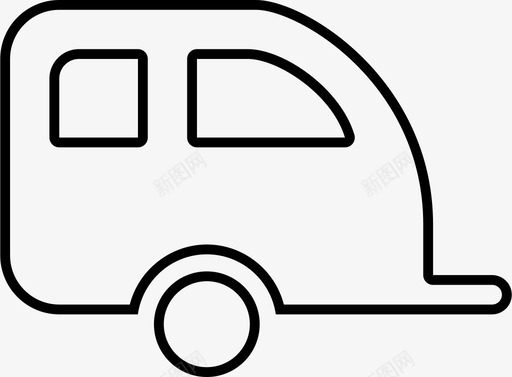 拖车房车旅行车图标svg_新图网 https://ixintu.com 图标线 度假车 户外 房车 拖车 旅行车 边缘适中 露营车