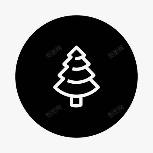 树圣诞树常绿图标svg_新图网 https://ixintu.com 冬天 圣诞树 天然 常绿 松树 树 森林 生长 针叶