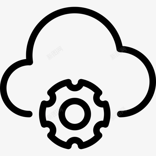 云设置工具存储图标svg_新图网 https://ixintu.com cog 云网络线图标 云设置 在线存储 存储 工具 选项 配置 首选项 齿轮