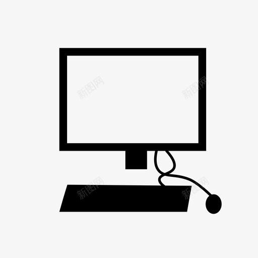 台式电脑键盘显示器图标svg_新图网 https://ixintu.com 办公室 台式电脑 文具 显示器 科技 键盘 鼠标