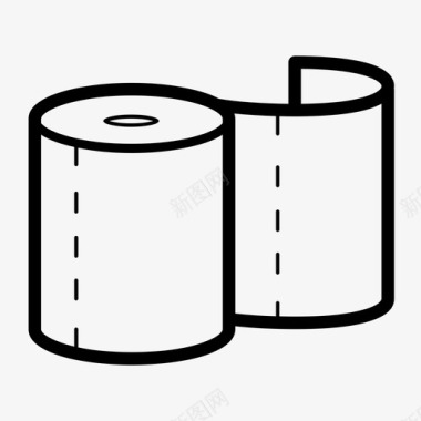 卫生纸厕纸圆形图标图标
