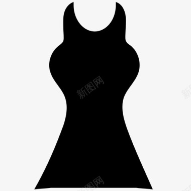 连衣裙一条线衣服图标图标