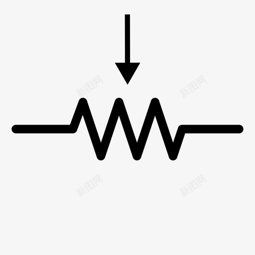 电位计电气电气工程图标svg_新图网 https://ixintu.com 可调电阻器 电位计 电气 电气工程 电气符号