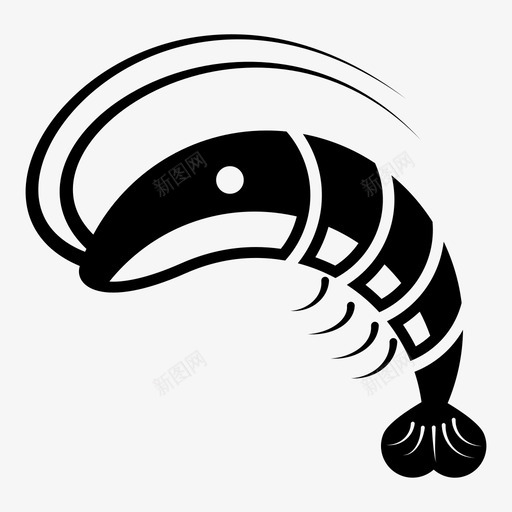 虾海鲜海洋生物图标svg_新图网 https://ixintu.com 海洋 海洋动物 海洋生物 海鲜 虾 贝类 餐厅 龙虾