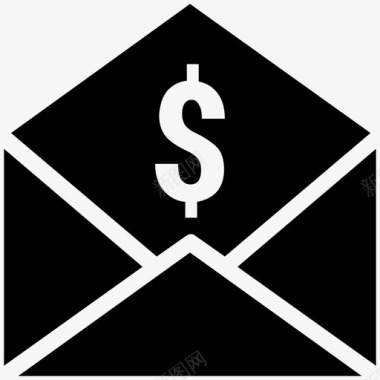 信封带有美元标志的信包邮寄图标图标