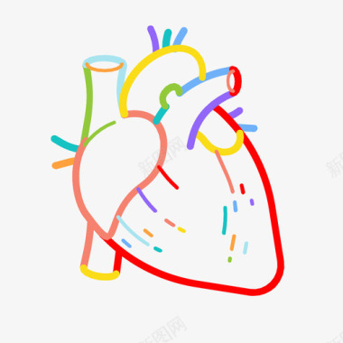 心脏解剖学动脉图标图标
