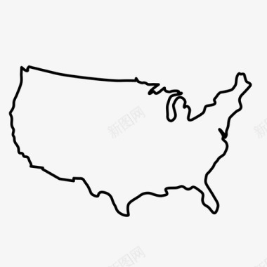 北美北美地图航程图标图标